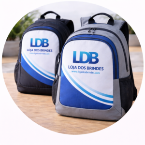 Backpacks displayed outdoors with LDB logo