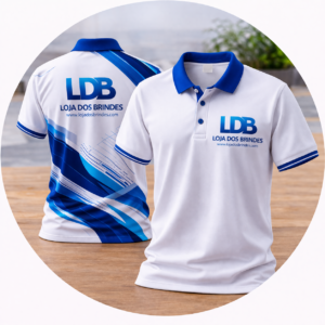 Polo shirts with blue accents